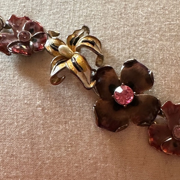 Kenneth Jay Lane Vintage Floral Flowers Bracelet - Picture 2 of 6